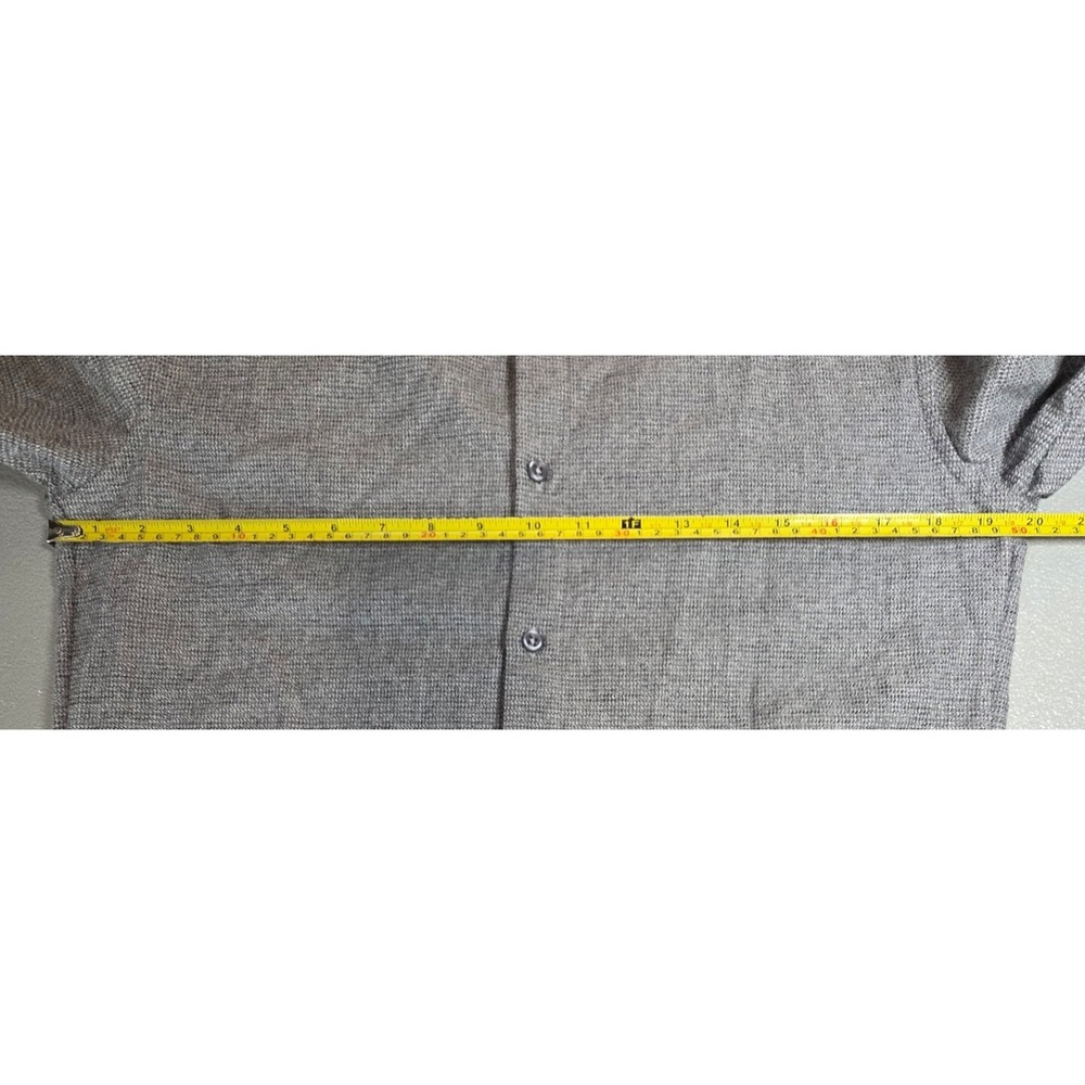 01.ALGO Mens M Slim Fit Textured Long Sleeve Button Up in Gray - Picture 4 of 10